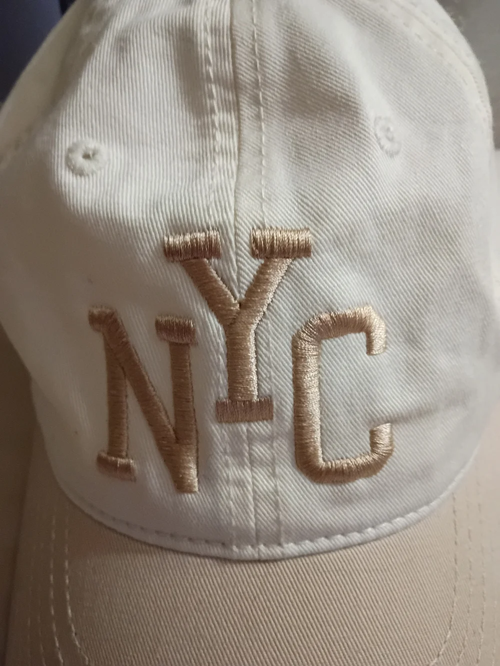 Mighty Fine NYC Embroidered Kids Cap - Cream and Tan